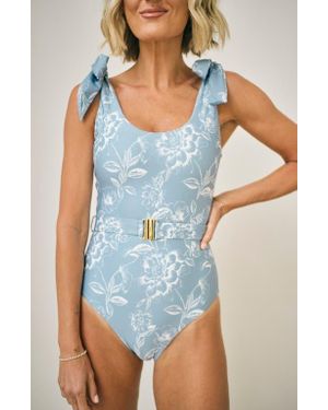 Hermoza Brittany Bow Strap One-Piece Swimsuit - Blue