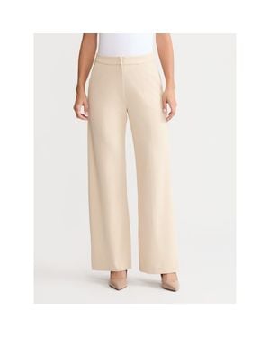 Misook Naomi Wide Leg Luxestretch Ponte Pant - Natural