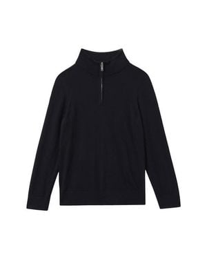 Reiss Kids' Blackhall Quarter Zip Wool Sweater - Blue