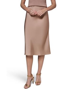 Donna Karan Bias Midi Skirt - Natural