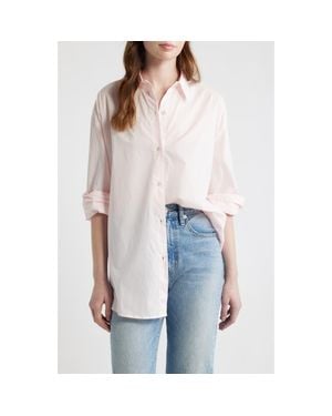 CISSA Oversize Cotton Button-Up Shirt - White