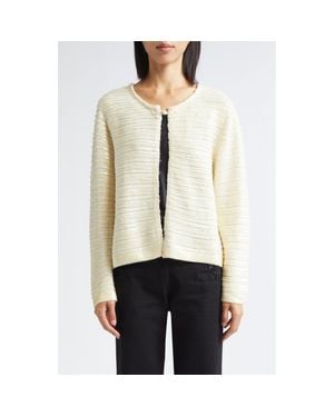 Bode Spotlight Sequin Virgin Wool Swing Cardigan - White