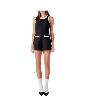 Endless Rose Contrast Romper - Black