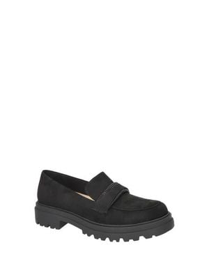 Bella Vita Pulse Faux Leather Platform Loafer - Black