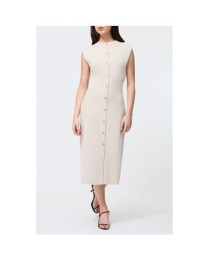 French Connection Marley Rib Midi Sweater Dress - White