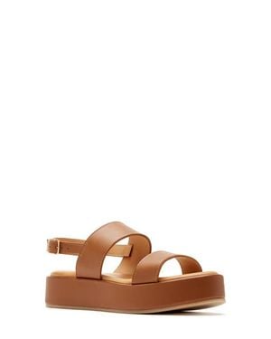 La Canadienne Sarai Waterproof Slingback Platform Wedge Sandal - Brown