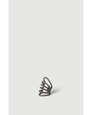 Brunello Cucinelli Sterling Shimmer Ear Cuff - White