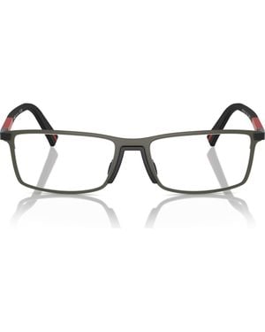 Prada Linea Rossa 55Mm Rectangular Optical Glasses - Brown