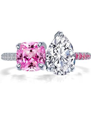Lafonn Toi Et Moi Simulated Diamond & Lab-Grown Sapphire Ring - Pink