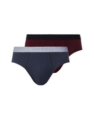 Hanro Cotton Essentials 2-Pack Cotton Briefs - Blue