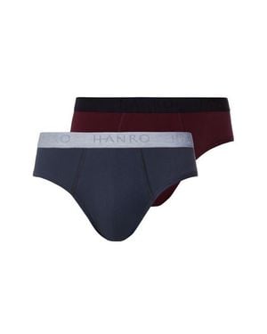 Hanro Cotton Essentials 2-Pack Cotton Briefs - Blue