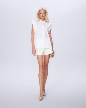 Theo the Label Astraea Embellished Sleeveless Shirt - White