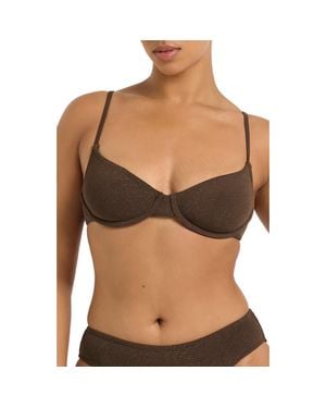Bondeye Gracie Underwire Balconette Bikini Top - Brown