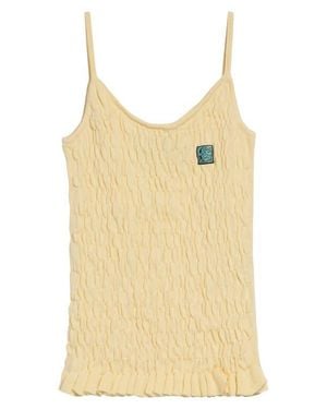 Conner Ives The Shirred Knit Cotton & Cashmere Camisole - Yellow