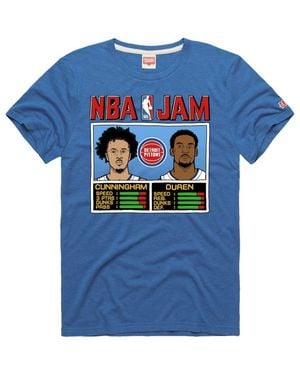 Homage Jalen Duren & Cade Cunningham Detroit Pistons Nba Jam Tri-Blend T-Shirt - Blue