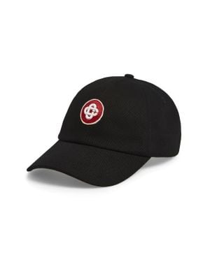 CASABLANCA Logo Round Embroidery Cap - Black
