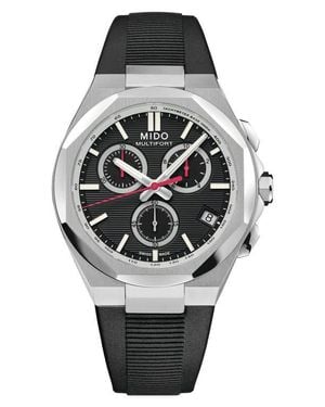 MIDO Multifort 8 One Crown Chronograph Automatic Rubber Strap Watch, 40Mm - Gray