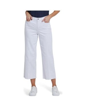 NYDJ Coco High Waist Raw Edge Relaxed Crop Wide Leg Jeans - Blue