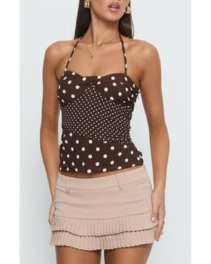 Princess Polly Marguerite Polka Dot Halter Top - Multicolor