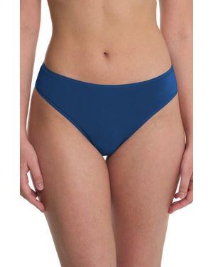 Natori Bliss Bare Stretch Cotton Thong - Blue