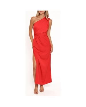 Petal & Pup Nadia One-Shoulder Gown - Red