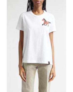 Stella McCartney Watercolor Horse Graphic T-Shirt - White