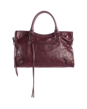 Balenciaga Medium Le City Leather Satchel - Purple