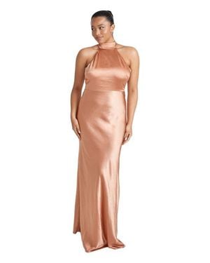 Six Stories Halter Neck Satin Bridesmaid Dress - White