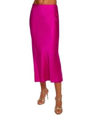 Ramy Brook Krisia Silk Slip Midi Skirt - Pink
