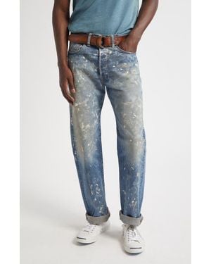 Ralph Lauren Straight Fit Distressed Jeans - Blue