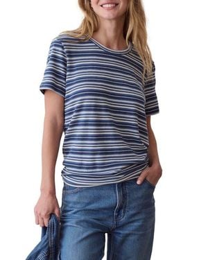 Marine Layer Jacquard Striped T-Shirt - Blue