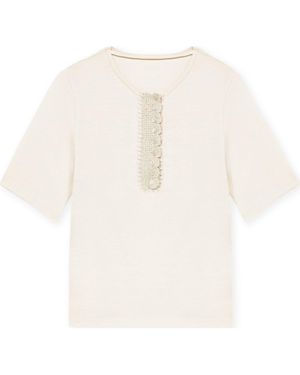 Fortela Cherry Crochet T-Shirt - White