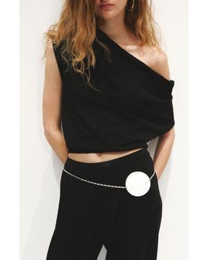 Mango Draped Neck Sweater - Black