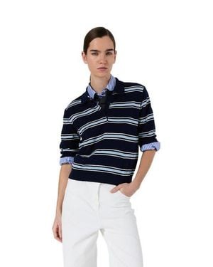 Gerard Darel Leila Knit Polo Top - Blue