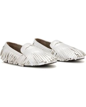 AllSaints Sandy Fringe Loafer - White