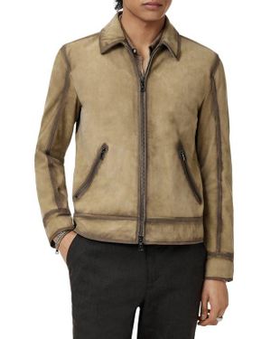 John Varvatos Benjamin Suede Jacket - Natural