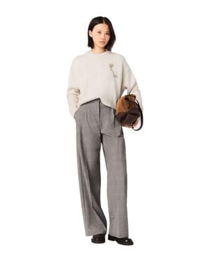 Maje Checked Suit Pants - Gray