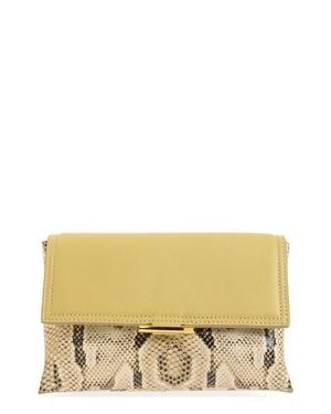 Wandler Ida Trio Colorblock Leather Clutch - Natural