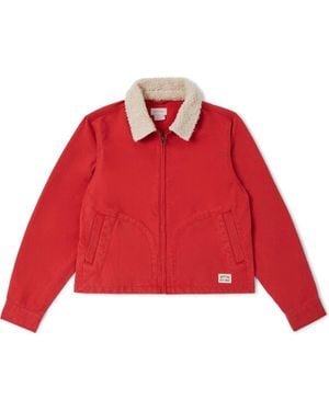 Brixton Mechanic's Garage Cotton Canvas Jacket - Red