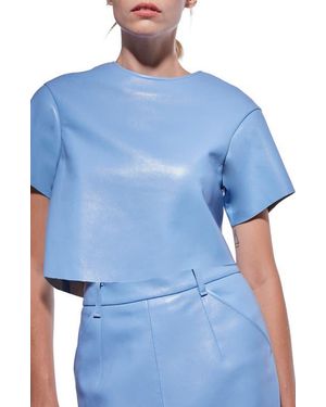 AS by DF Beck Recycled Leather Tee - Blue