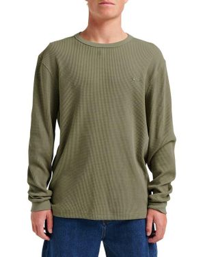 Quiksilver Nelson Long Sleeve Thermal Cotton Blend Pullover - Green