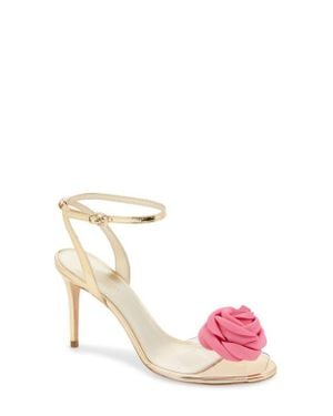 Giambattista Valli Rosette Embellished Ankle Strap Sandal - Pink