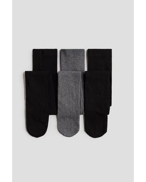 H&M 3-Pack Fine-Knit Tights - Black