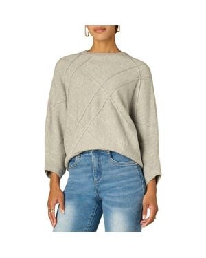 Wit & Wisdom Three Quarter Dolman Sleeve Crewneck Sweater - Multicolor