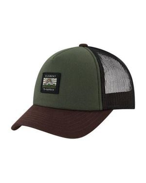 Element Logo Trucker Hat With Mesh Back And Snapback Closure - Green