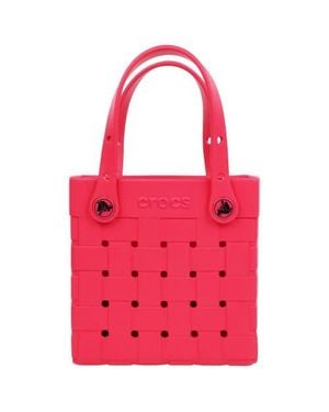 Crocs™ Small Woven Style Sbody Tote With Top Handles And Removeable Sbody Strap - Pink