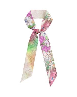 Lost Pattern X Nybg Orchid Neon Silk Twill Skinny Scarf - Multicolor