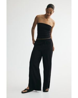 H&M Viscose-Blend Drawstring Pants - Blue