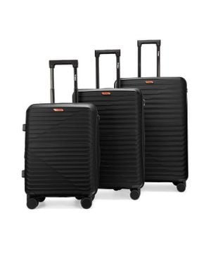 Bobcat Excavator 3 Piece Expandable Spinner Luggage Set With Tsa Lock - Black