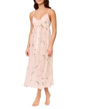 Rya Collection Floral Print Nightgown & Choker - Pink